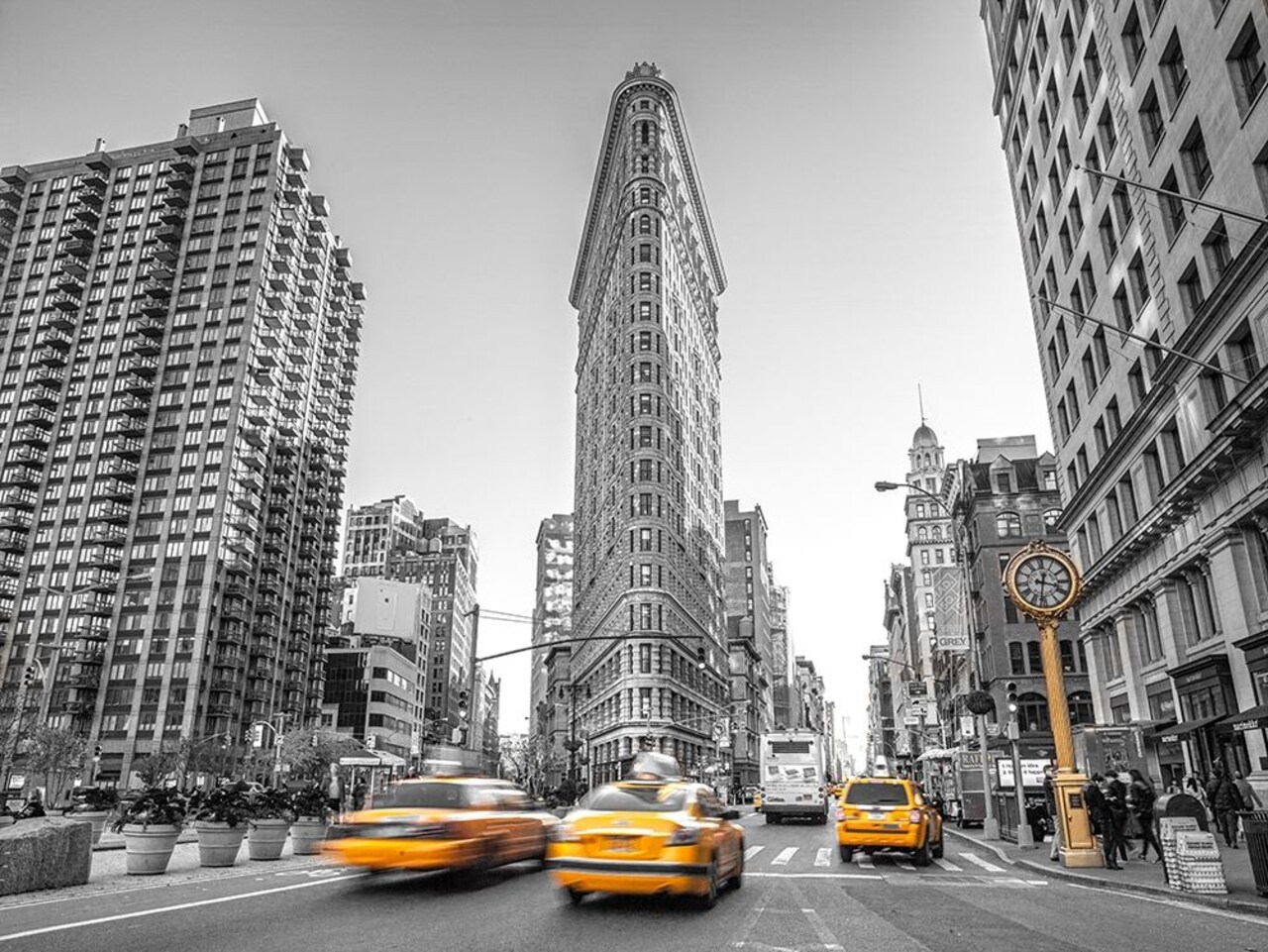 Yellow Taxis- Flatiron Building-Manhattan-New York Poster Print by Assaf Frank # AF201311181070C01